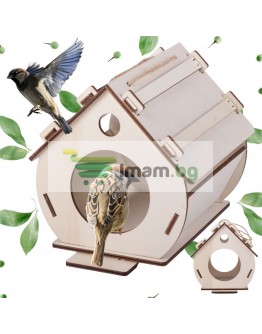 Дървена къщичка за птици гнездо за сглобяване